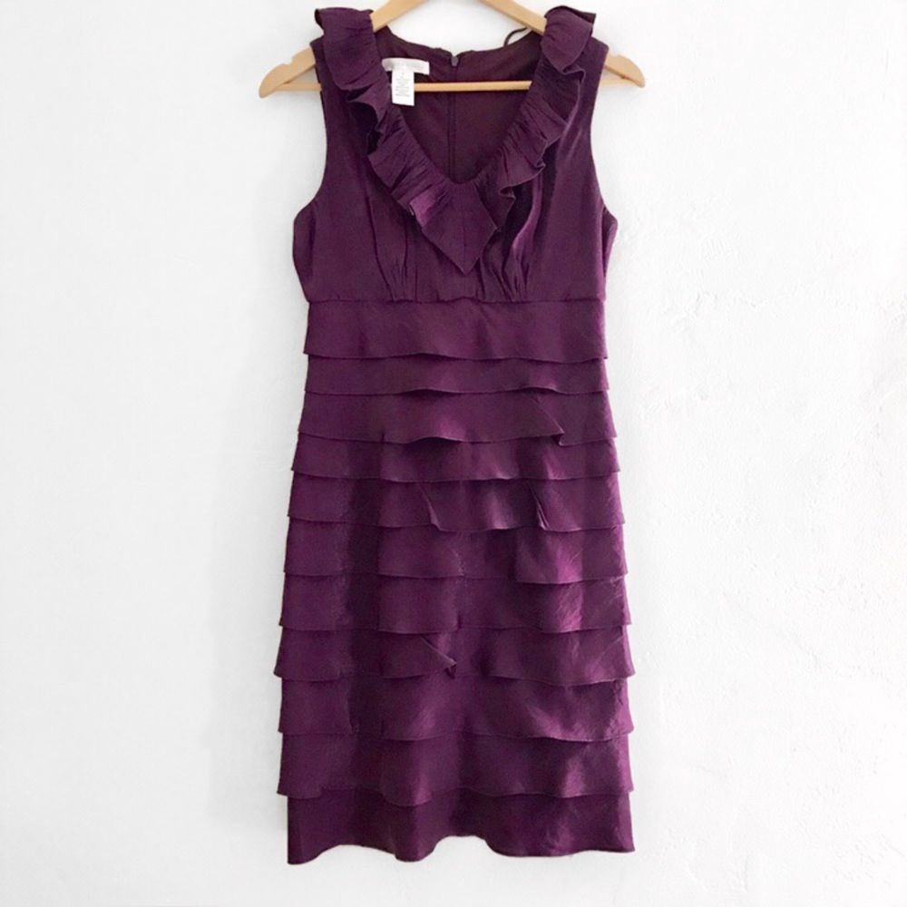 London Times Purple Ruffle Dress